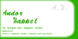 andor wappel business card